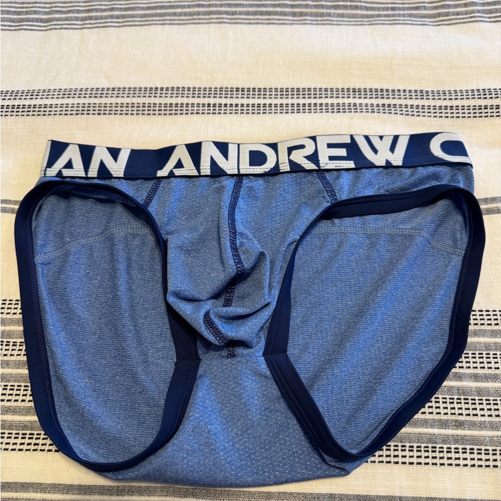 Andrew Christian Navy and Light Blue Athletic Briefs